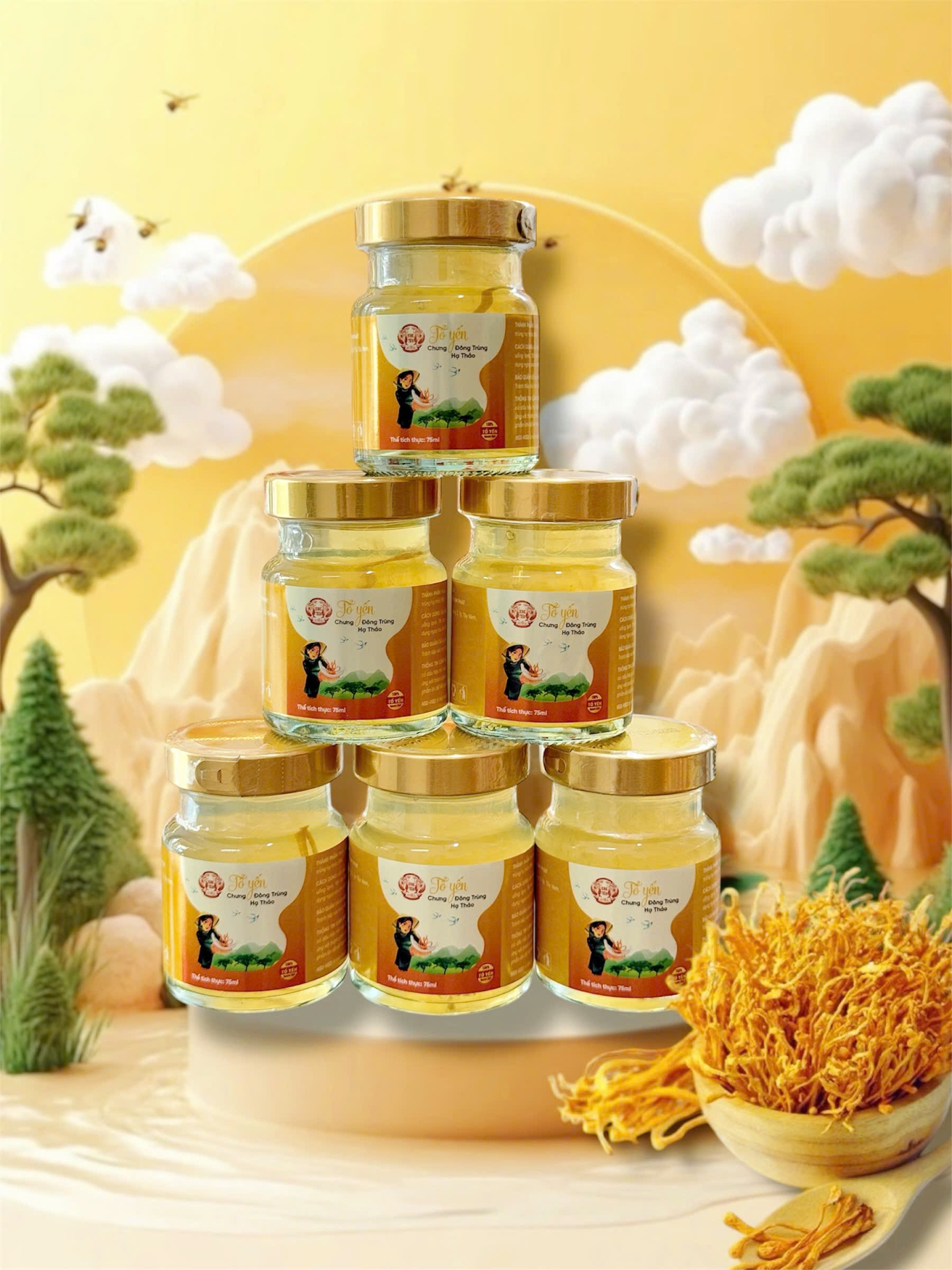 Yến chưng đông trùng hạ thảo